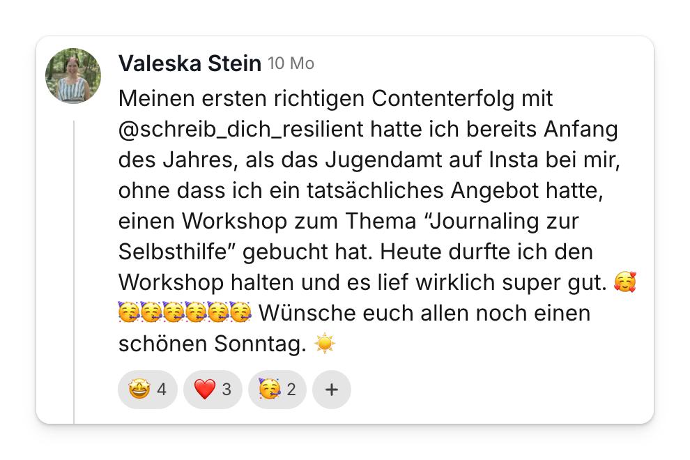 Community-Beitrag von Valeska Stein: Das Jugendamt hat über Instagram einen Workshop gebucht, noch bevor es ein Angebot gab