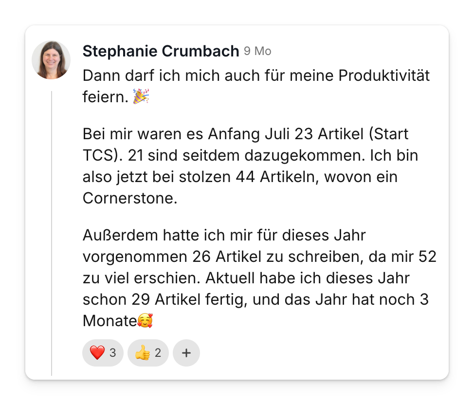 Community-Beitrag: 21 neue Blogartikel seit TCS-Start, jetzt 44 insgesamt