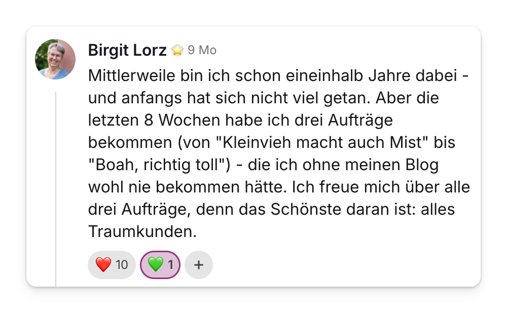 Community-Beitrag: drei Aufträge in acht Wochen, alles Traumkunden