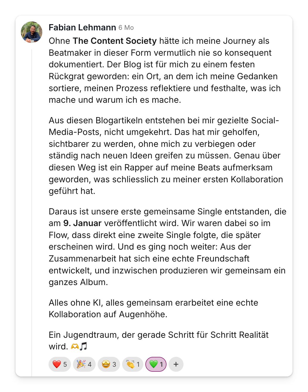 Community-Beitrag: Blog führte zur ersten Musik-Kollaboration und zu einem Album
