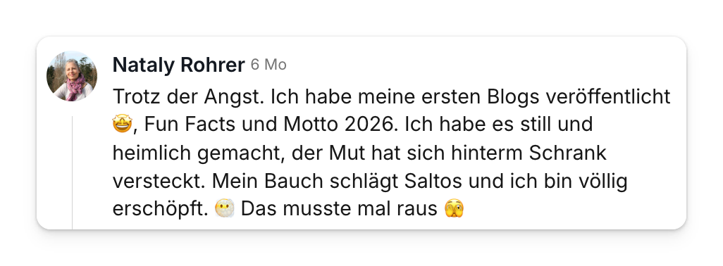 Community-Beitrag: erste Blogartikel trotz Angst veröffentlicht