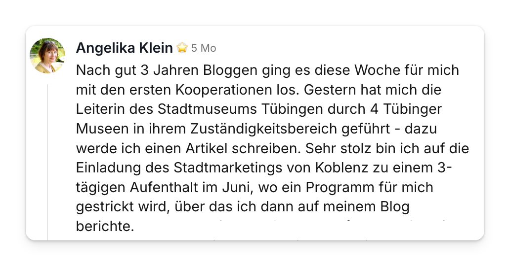 Community-Beitrag: erste Kooperationen mit Museen und Stadtmarketing