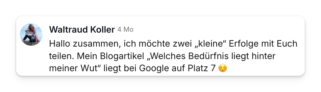 Community-Beitrag: Blogartikel liegt bei Google auf Platz 7