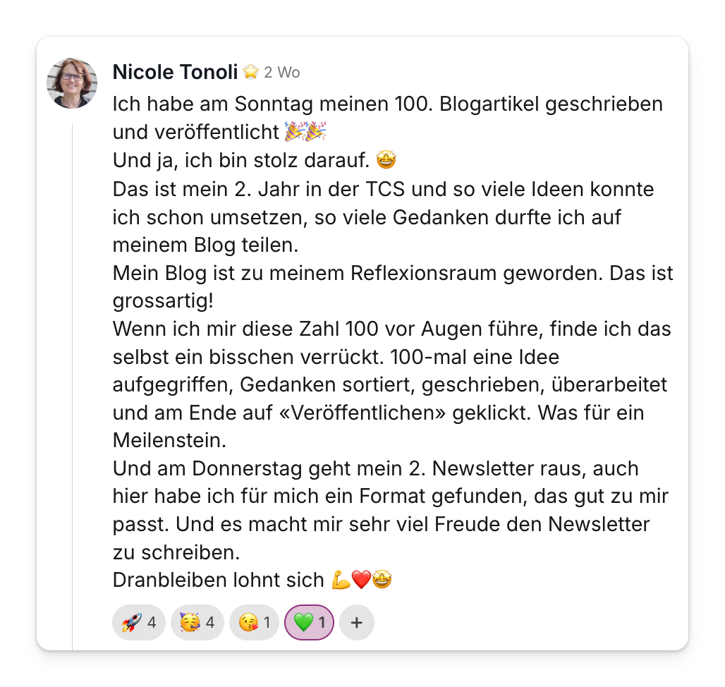 Community-Beitrag: 100. Blogartikel im zweiten TCS-Jahr